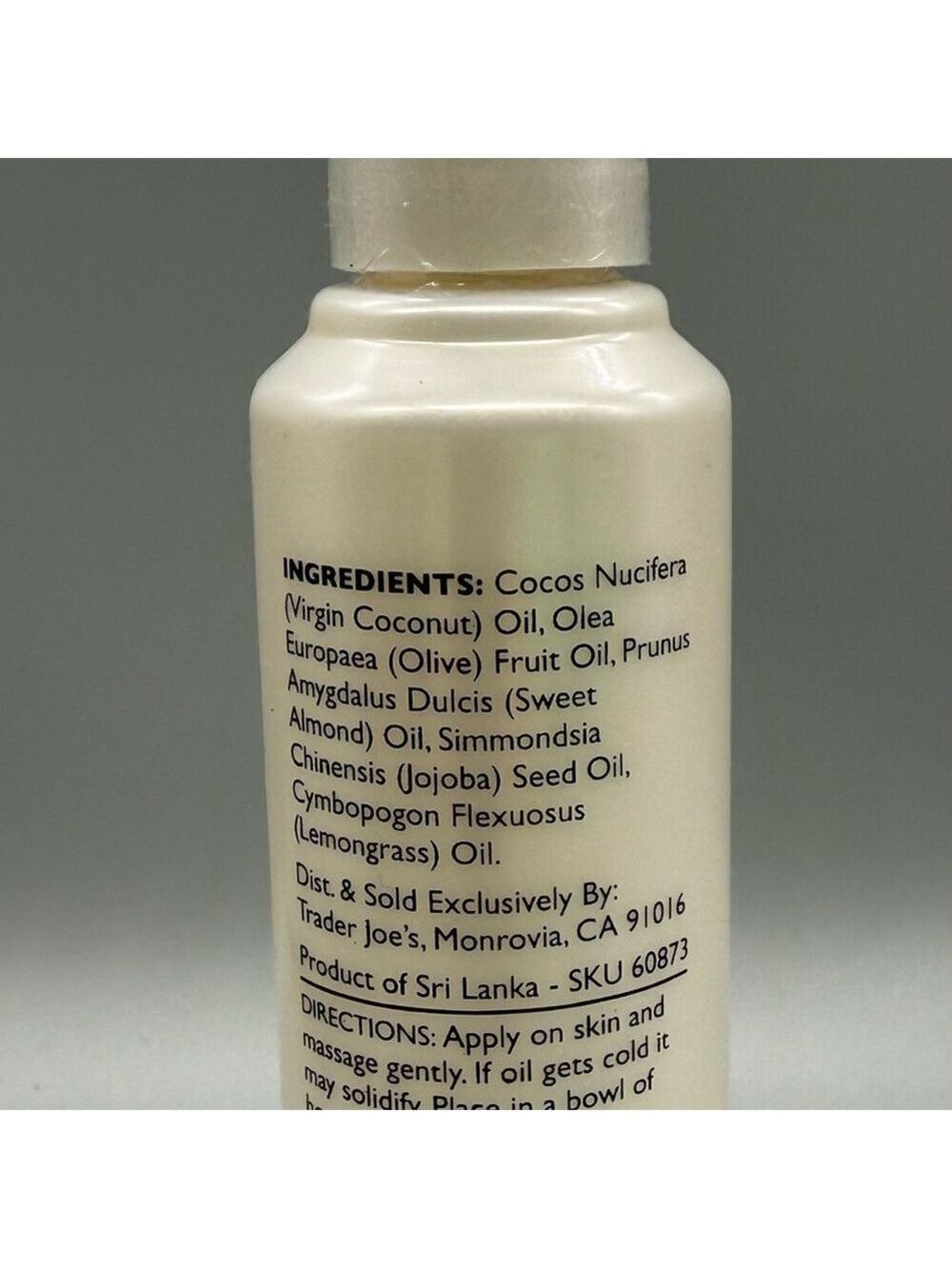 Trader Joe’s: Lemongrass Coconut Body Oil with Almond and Jojoba Oils/ NEW - Picture 2 of 2